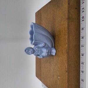 Vintage Blue Ceramic Figurine Planter